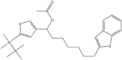 Acetic acid 1-[5-(tert-butyldimethylsilyl)-3-furyl]-7-(benzo[b]thiophen-2-yl)heptyl ester Struktur