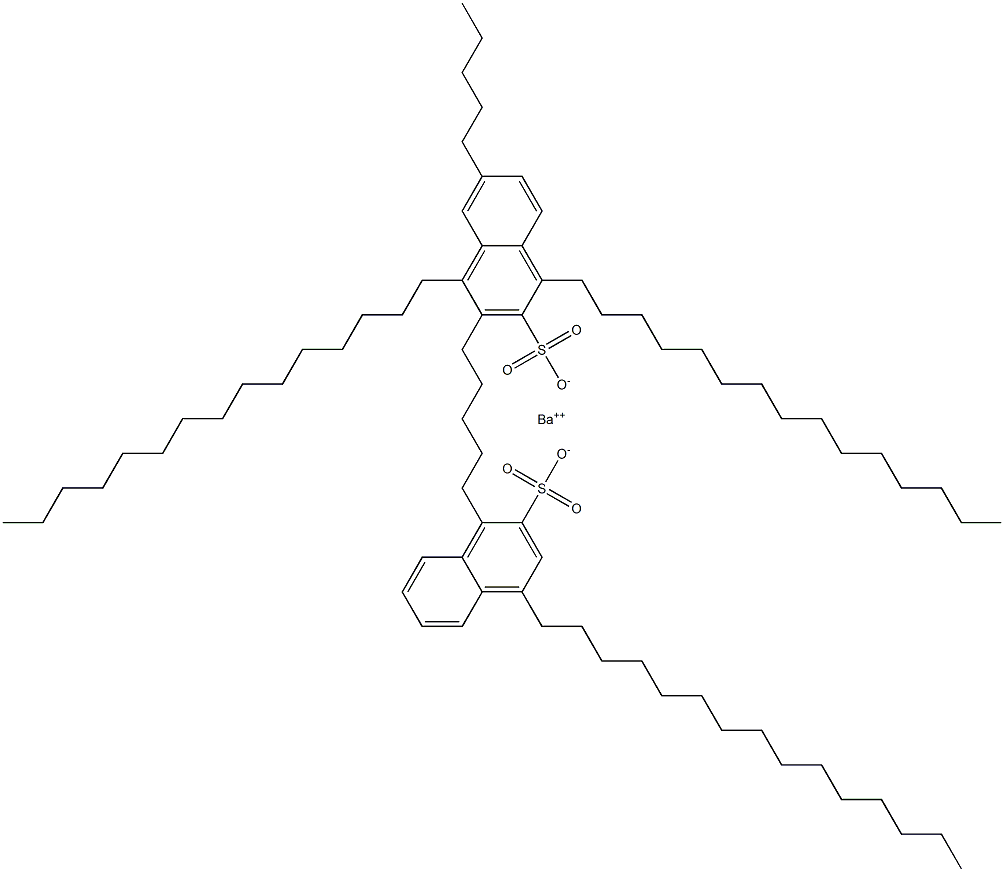 Bis(1,4-dipentadecyl-2-naphthalenesulfonic acid)barium salt Structure