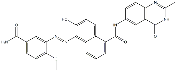 1-[(2-Methoxy-5-carbamoylphenyl)azo]-N-[(2-methyl-3,4-dihydro-4-oxoquinazolin)-6-yl]-2-hydroxynaphthalene-5-carboxamide