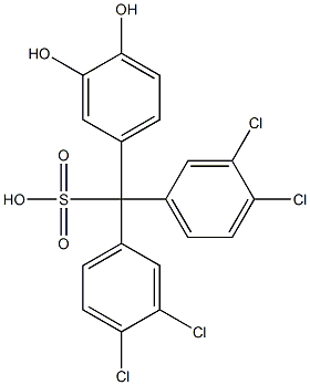Bis(3,4-dichlorophenyl)(3,4-dihydroxyphenyl)methanesulfonic acid Structure