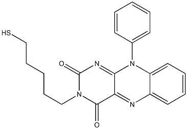 3-(5-Mercaptopentyl)-10-phenylbenzo[g]pteridine-2,4(3H,10H)-dione Struktur