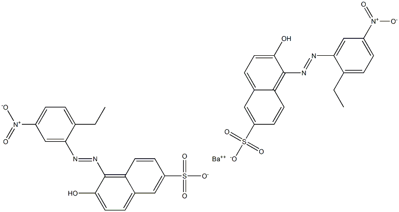 Bis[1-[(2-ethyl-5-nitrophenyl)azo]-2-hydroxy-6-naphthalenesulfonic acid]barium salt Structure