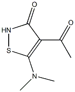 4-アセチル-5-ジメチルアミノイソチアゾール-3(2H)-オン 化学構造式