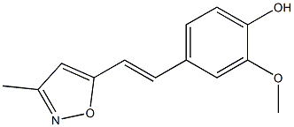 4-[(E)-2-(3-Methyl-5-isoxazolyl)ethenyl]-2-methoxyphenol Struktur