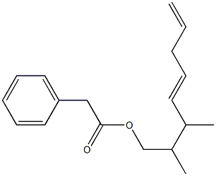 Phenylacetic acid 2,3-dimethyl-4,7-octadienyl ester Structure