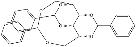 1-O,6-O:2-O,4-O:3-O,5-O-トリベンジリデン-L-グルシトール 化学構造式