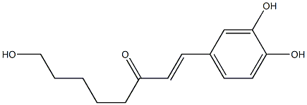 (E)-8-Hydroxy-1-(3,4-dihydroxyphenyl)-1-octen-3-one 结构式