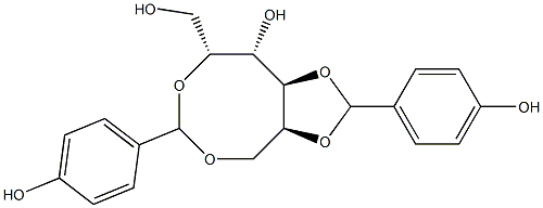 2-O,6-O:4-O,5-O-Bis(4-hydroxybenzylidene)-L-glucitol Structure
