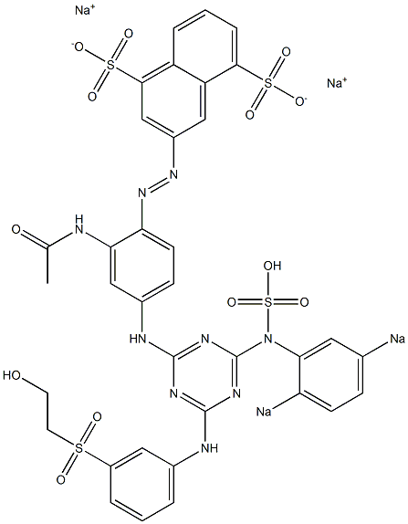 3-[2-Acetylamino-4-[4-(2,5-disodiosulfoanilino)-6-[3-(2-hydroxyethylsulfonyl)anilino]-1,3,5-triazin-2-ylamino]phenylazo]-1,5-naphthalenedisulfonic acid disodium salt Struktur