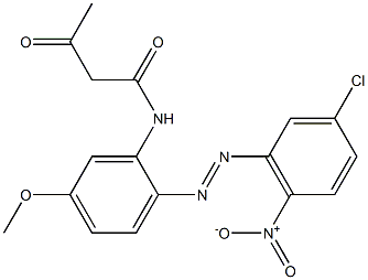 2-アセチル-2'-(3-クロロ-6-ニトロフェニルアゾ)-5'-メトキシアセトアニリド 化学構造式