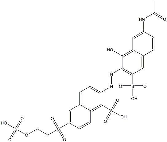 2-[[7-(アセチルアミノ)-1-ヒドロキシ-3-スルホナフタレン-2-イル]アゾ]-6-[[2-(スルホオキシ)エチル]スルホニル]-1-ナフタレンスルホン酸 化学構造式