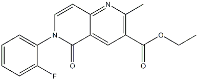 6-(2-フルオロフェニル)-2-メチル-5-オキソ-5,6-ジヒドロ-1,6-ナフチリジン-3-カルボン酸エチル 化学構造式