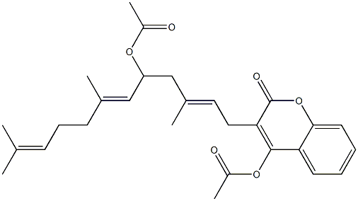 3-[(2E,6E)-5-Acetoxy-3,7,11-trimethyl-2,6,10-dodecatrienyl]-4-acetoxy-2H-1-benzopyran-2-one Structure