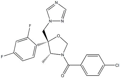 (4R,5R)-5-(2,4-Difluorophenyl)-4-methyl-3-(4-chlorobenzoyl)-5-[(1H-1,2,4-triazol-1-yl)methyl]oxazolidine Structure