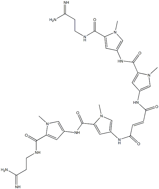 (E)-N,N'-Bis[5-[[[5-[[(3-amino-3-iminopropyl)amino]carbonyl]-1-methyl-1H-pyrrol-3-yl]amino]carbonyl]-1-methyl-1H-pyrrol-3-yl]2-butenediamide Structure