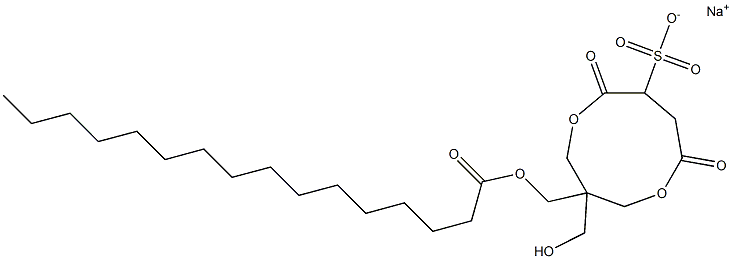 1-(Palmitoyloxymethyl)-1-(hydroxymethyl)-4,7-dioxo-3,8-dioxacyclononane-6-sulfonic acid sodium salt Struktur