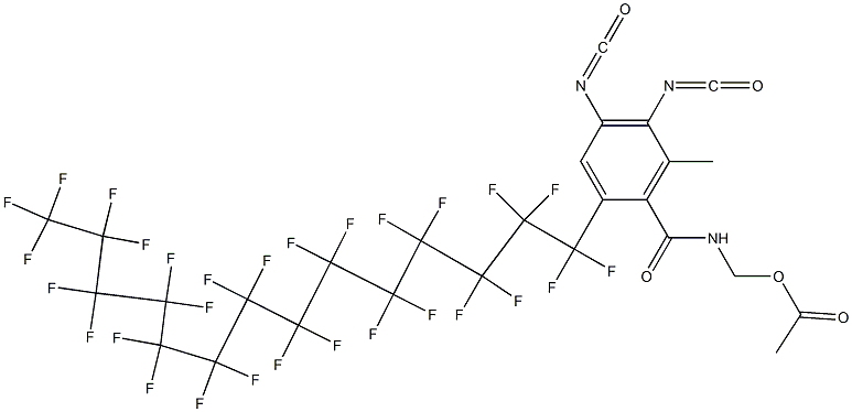 N-(Acetyloxymethyl)-2-(nonacosafluorotetradecyl)-4,5-diisocyanato-6-methylbenzamide Structure