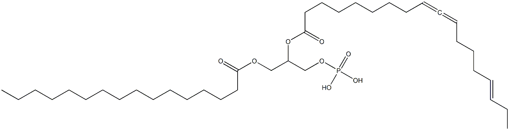 1-O-Palmitoyl-2-O-(1-oxo-9,10,15-octadecatrien-1-yl)-glycerol-3-phosphoric acid 结构式