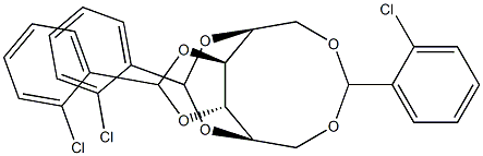 1-O,6-O:2-O,5-O:3-O,4-O-Tris(2-chlorobenzylidene)-L-glucitol 结构式