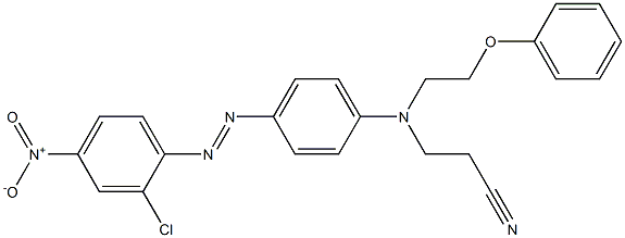 3-[p-(2-クロロ-4-ニトロフェニルアゾ)-N-(2-フェノキシエチル)アニリノ]プロピオノニトリル 化学構造式