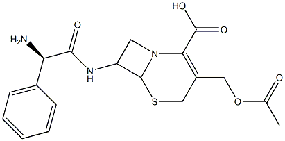 3-Acetoxymethyl-7-[(R)-2-amino-2-phenylacetylamino]-5-thia-1-azabicyclo[4.2.0]oct-2-ene-2-carboxylic acid Structure