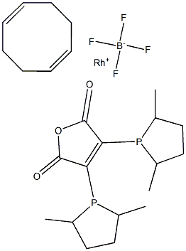 (+)-2,3-Bis[(2S,5S)-2,5-dimethylphospholanyl]maleic anhydride(1,5-cyclooctadiene)rhodium(I) tetrafluoroborate Structure