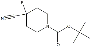 tert-butyl 4-cyano-4-fluoropiperidine-1-carboxylate Struktur