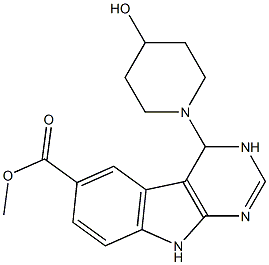 methyl 4-(4-hydroxypiperidin-1-yl)-4,9-dihydro-3H-pyrimido[4,5-b]indole-6-carboxylate Structure