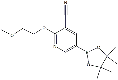 2-(2-methoxyethoxy)-5-(4,4,5,5-tetramethyl-1,3,2-dioxaborolan-2-yl)pyridine-3-carbonitrile,1356068-10-4,结构式
