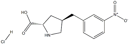 反式-4-(3-硝基苄基)-L-脯氨酸盐酸盐,,结构式