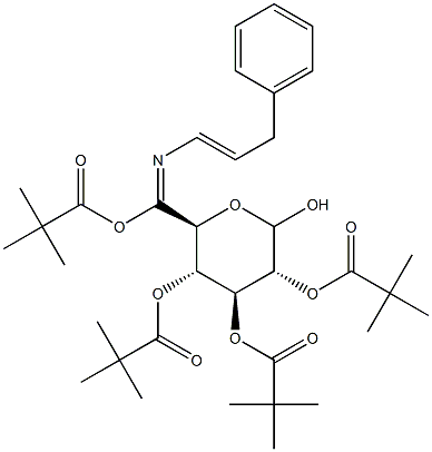 N-(Phenyl-1-propenyl)imino-2,3,4,6-tetra-O-pivaloyl-D-glucopyranoside 结构式