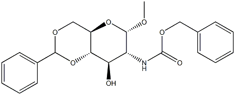 Methyl 4,6-O-benzylidene-2-benzyloxycarbonylamino-2-deoxy-a-D-glucopyranose Structure