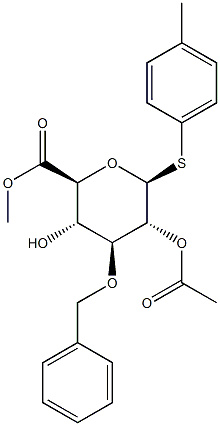 4-Methylphenyl 2-O-acetyl-3-O-benzyl-b-D-thioglucuronide methyl ester Structure