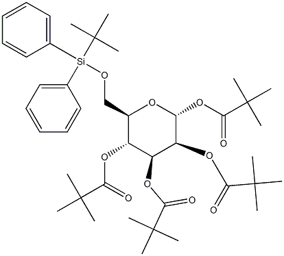 1,2,3,4-Tetra-O-pivaloyl-6-O-(tert-butyldiphenylsilyl)-a-D-mannopyranose 结构式