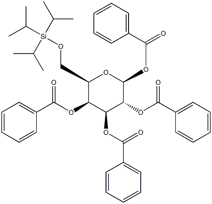 1,2,3,4-Tetra-O-benzoyl-6-O-triisopropylsilyl-b-D-galactopyranose,,结构式