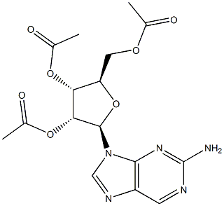 2-Amino-9-(2',3',5'-tri-O-acetyl-b-D-ribofuranosyl)purine Struktur