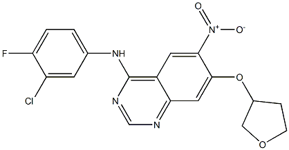 (3-Chloro-4-fluoro-phenyl)-[6-nitro-7-(tetrahydro-furan-3-yloxy)-quinazolin-4-yl]-amine Struktur