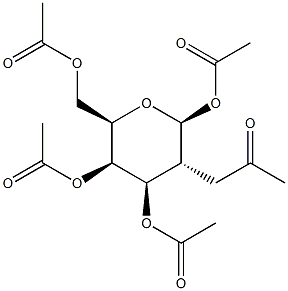 2-丙酮基1,3,4,6-四-O-乙酰基-2-脱氧-B-D吡喃半乳糖苷, , 结构式
