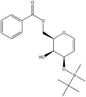 6-O-Benzoyl-3-O-tert-butyldimethylsilyl-D-galactal 化学構造式