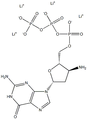 3'-Amino-2',3'-dideoxyguanosine-5'-triphosphate lithium salt - 100 mM aqueous solution Struktur