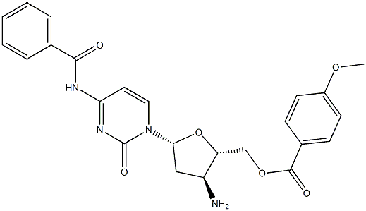 3'-Amino-5'-O-p-anisoyl-N4-benzoyl-2',3'-dideoxycytidine Struktur