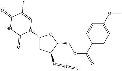 5'-O-p-Anisoyl-3'-azido-3'-deoxythymidine Struktur