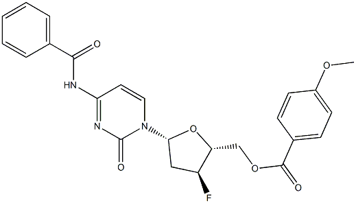 5'-O-p-Anisoyl-N4-benzoyl-3'-fluoro-2',3'-dideoxycytidine Struktur