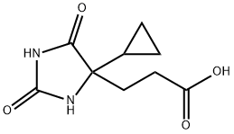 3-(4-cyclopropyl-2,5-dioxoimidazolidin-4-yl)propanoic acid Struktur