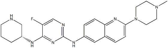 (R)-5-fluoro-N2-(2-(4-methylpiperazin-1-yl)quinolin-6-yl)-N4-(piperidin-3-yl)pyrimidine-2,4-diamine Structure
