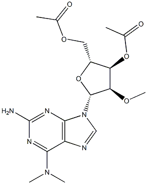 2-Amino-3',5'-di-O-acetyl-N6,N6-dimethyl-2'-O-methyladenosine Structure