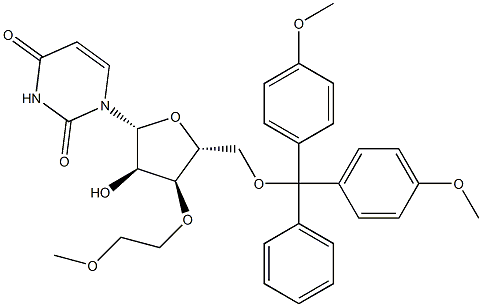 5'-O-(4,4'-Dimethoxytrityl)-3'-O-(2-methoxyethyl) uridine,,结构式