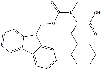 (R)-N-Fmoc-N-methyl-3-cyclohexylalanine,,结构式