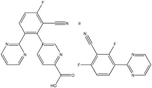 Bis(2,6-Difluoro-3-pyrimidin-2-yl-benzonitrile)(Pyridine-2-carboxylic acid) iridium Structure