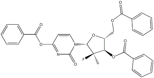 (2R,3R,4R,5R)-5-(4-(Benzoyloxy)-2-oxopyrimidin-1(2H)-yl)-2-((benzoyloxy)methyl)-4-fluoro-4-methyltetrahydrofuran-3-yl Benzoate
